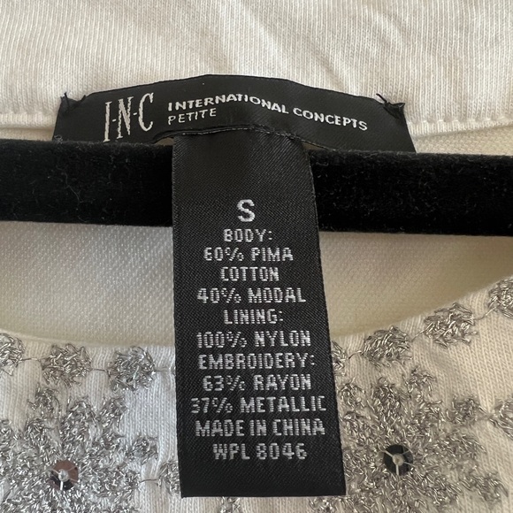 NWT INC Small Petite Sleeveless Racerback Tank White Dress with Sequins - Picture 9 of 12